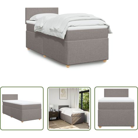 The Living Store Boxspringbett mit Matratze Taupe 90x190 cm Stoff - Boxspringbett - Doppelbett - Bettenrahmen - Schlafsystem - Tapete (1/5)