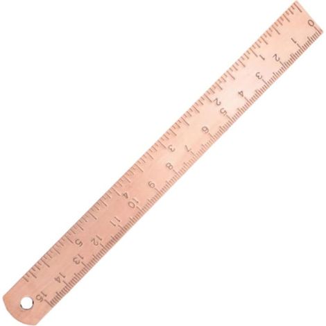 Règle graduée en cuivre, outil de mesure portable pour le bureau (1/5)
