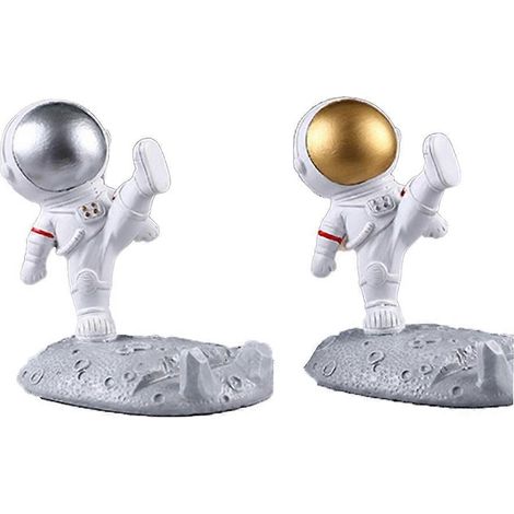 Lot de 2 supports de téléphone astronaute, décoration de table, meuble de chevet ou de bureau. (1/5)