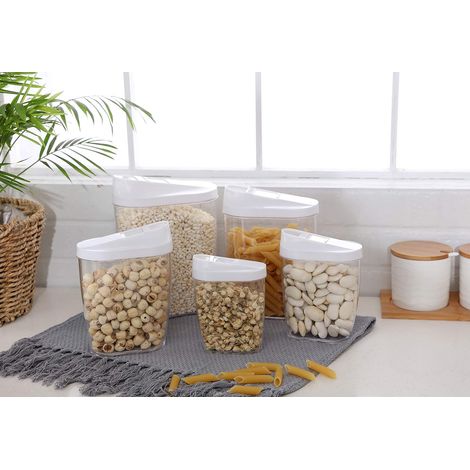 5 Pièces Transparent Boîte Alimentaire Hermétique de Rangement Conservation à Céréales Fruits Secs-Fei Yu (1/5)