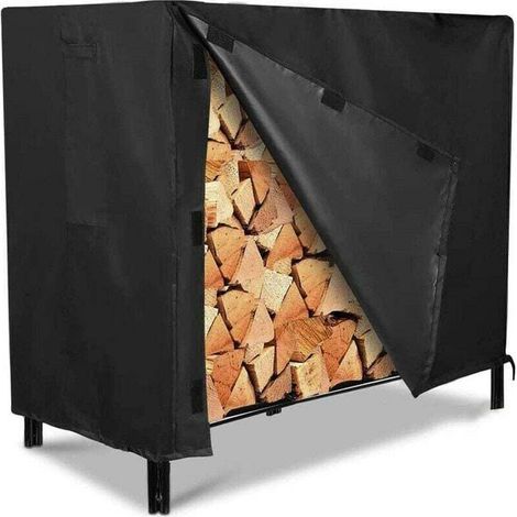 Housse Imperméable pour Bois de Chauffage Extérieur - 122 x 61 x107cm - Noir (1/4)