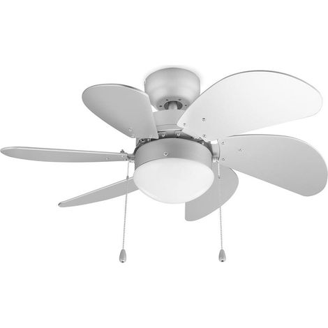 Ventilateur de plafond Tristar VE-5810 - Ventilateur avec lumière - Ventilateur de plafond avec cordon de serrage - 3 positions réglables - Ø 76 cm - Blanc (1/5)