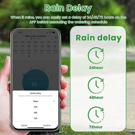 Tuya WLAN-Smart-Bewässerungstimer, digitaler Gartenbewässerungscontroller, A--
