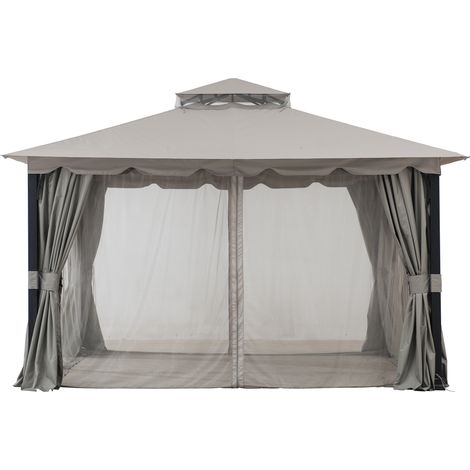 Gazebo in tessuto STOJ - 336cm x 402cm, grigio
