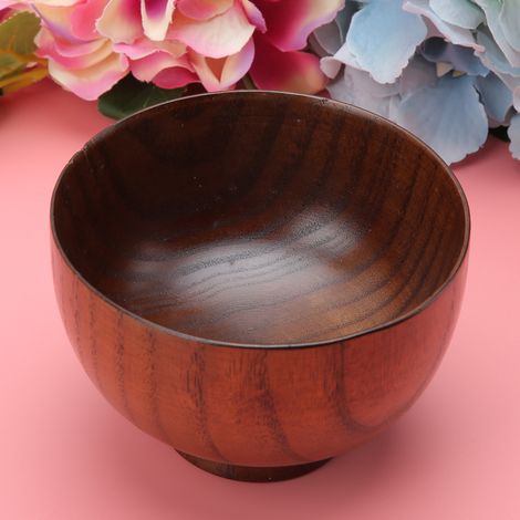Bol en bois pour salade de fruits, nouilles, riz, soupe, repas, grand récipient alimentaire de cuisine, vaisselle de table (1/4)
