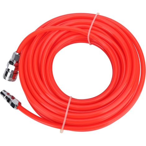 Tuyau flexible haute pression pour compresseur d'air 5 x 8 mm avec raccord rapide mâle/femelle, 15 m, rouge (1/5)