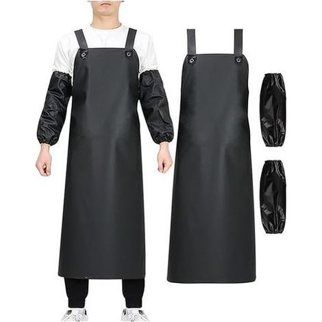 Tablier de cuisine, Tablier imperméable en PVC très résistant - 110x80cm