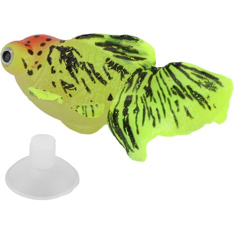 Poisson artificiel phosphorescent en silicone, imitation poisson rouge pour aquarium, décoration animale GF02 (1/5)