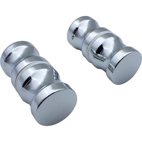 Poignée de douche  , 2 paires de poignées de porte en verre chromé rond, poignée de tirage, pièces de rechange pour paroi de douche, paroi de douche (1/5)