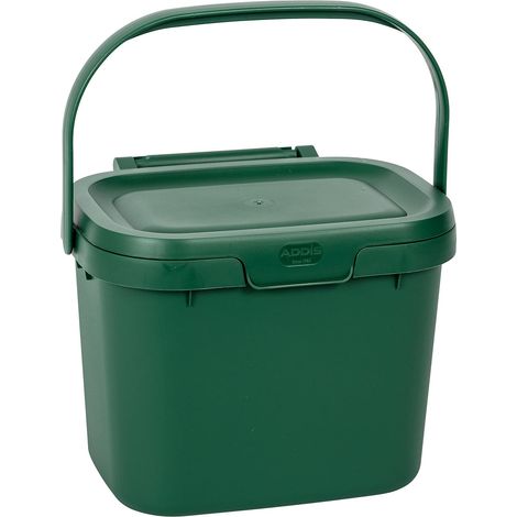 Addis Pattumiera per rifiuti alimentari da cucina, 4,5 litri, verde scuro, 518250