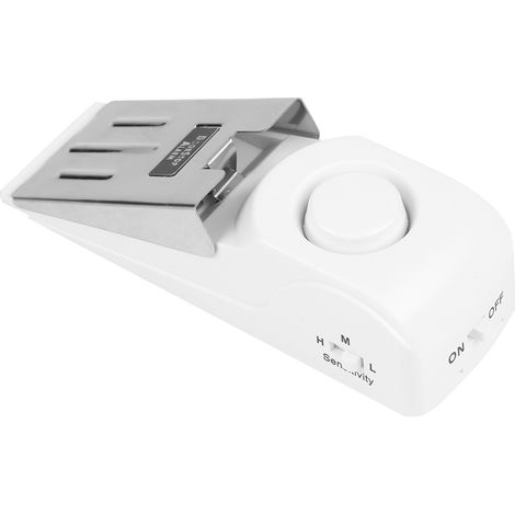 Butée de porte portable en forme de coin, alarme de sécurité pour la maison, les voyages et les appartements, alerte anti-effraction 120 dB (1/5)