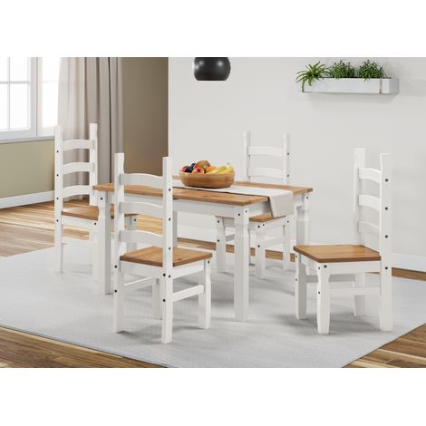Corona White Small Extending Dining Table & 4 Chairs (1/5)