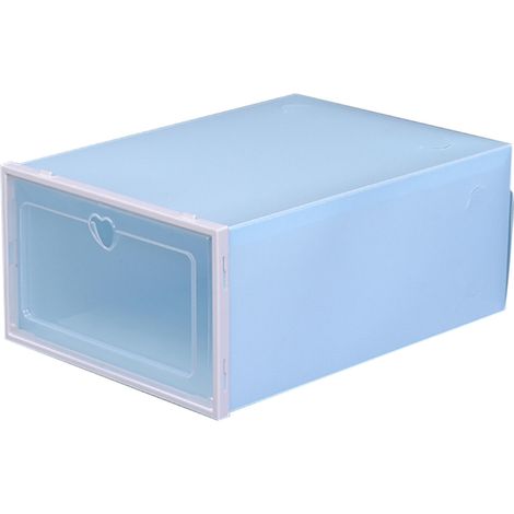 20X Kunststoff Schuhkarton Schuhaufbewahrung Stapelbares Schuhbox Aufbewahrungsbox für Schuhen( Farbe: Blau) (1/4)