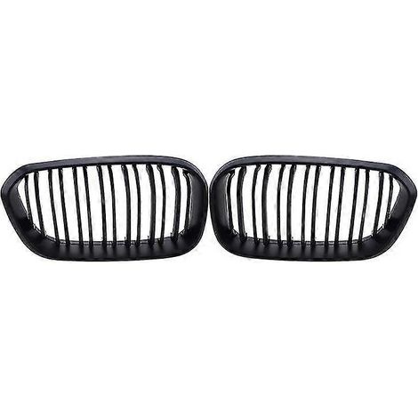 Passend für BMW 1er F20 F21 LCI 120i (2015–2017): Frontstoßstange mit Nierengrill, Kühlergrill, Lufteinlass, Renngrill-Dekoration – Mattschwarz