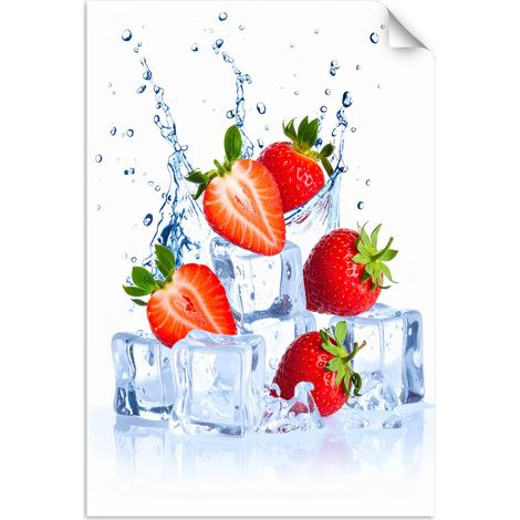 Selbstklebendes Poster – Wandsticker Erdbeeren Eis Obst Natur 60x90 cm