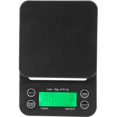 NSCF1 Digitale Kaffeewaage mit LCD-Display und Hintergrundbeleuchtung (0,1 g bis 3 kg) für den privaten Gebrauch in der Küche (1/5)