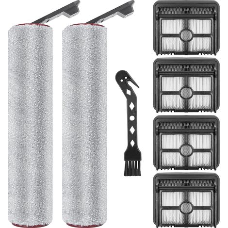 Rouleau de Brosse et Filtre HEPA pour Dreame H12 Pro FlexReach/H15 Pro/H15 Mix/H15 FoamWash/H15s Aspirateur eau et poussière, 2 rouleaux-brosses, 4 filtres HEPA, 1brosse de nettoyage (1/5)