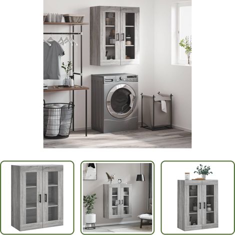 Holzschrank - Wandschrank Grau Sonoma 69,5x34x90 cm (1/5)