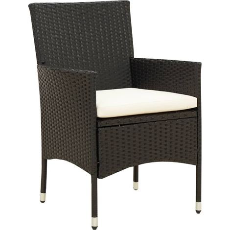 Maison Exclusive - Gartenstühle mit Kissen 2 Stk. Poly Rattan Sch