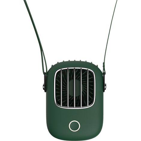 Wiederaufladbarer, tragbarer Nackenventilator mit USB-Anschluss für Outdoor-Sportarten – Grüner Luftkühler (1/5)