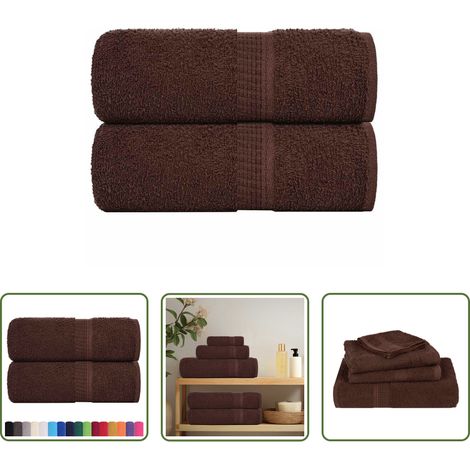 vidaXL Frottiertücher - Gästetücher FROGN 2 Stk. Braun 30x50 cm 360 g/m² (1/5)