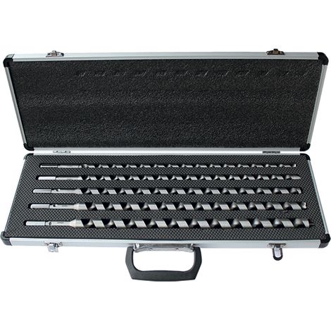Reflex – Coffret de 5 mèches à bois HSS 460mm – Diamètres 12-14-16-18-20mm – Queue 6 pans pour évacuation optimale des copeaux