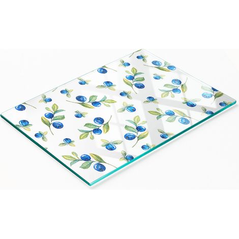 Dekoratives Küchen-Schneidebrett aus gehärtetem Glas für Blaubeeren, 80 x 52 cm (1/5)