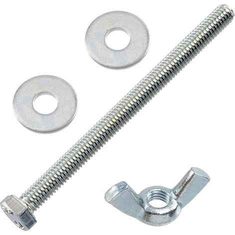 wing nuts M5 wide flat washers for M5 screws M5 x 50 mm hex head bolts steel (1/5)