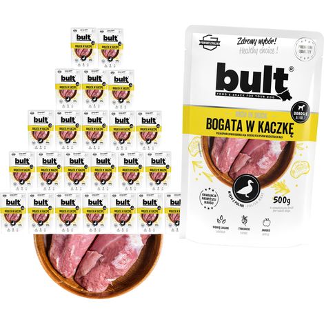 Pain de viande BULT riche en canard - Aliment humide pour chiens - 24 x 500 g