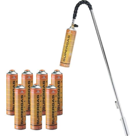 Désherbeur thermique brule herbes + 8 Cartouches de gaz 330g Chalumeau à gaz polyvalent Mauvaises Herbes, Allume Barbecue KEMPER (1/5)