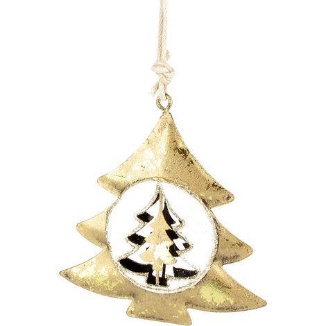 Weihnachtsbaumschmuck, goldener Weihnachtsbaum, Metallarbeit, Anhänger FÜR WEIHNACHTEN