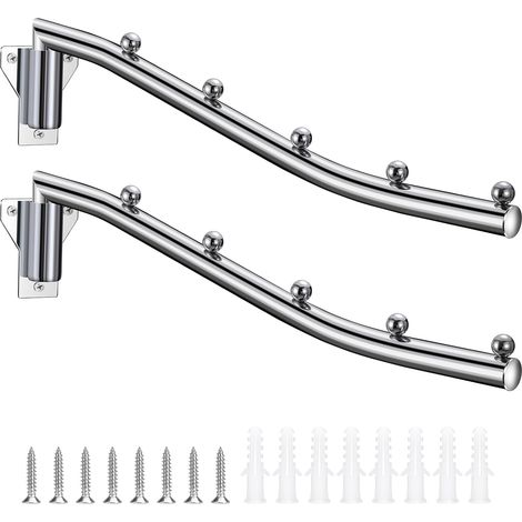 2 Pièces Support De Cintre Mural Pliant,Porte Cintre Mural Pliant à Rotation Cintre Bras Pivotant à 180° Porte Manteaux Etendoir pour Chambre (1/5)
