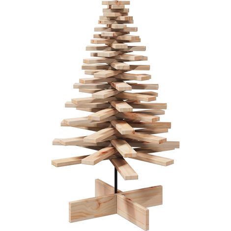 Arbre de Noël Sapin de Noël en bois pour décoration 100 cm bois massif de pin (1/5)