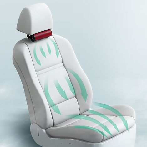 Rotorblattloser Autositzventilator, USB-aufladbar, 3 Geschwindigkeitsstufen, Rückenlehnenkissen, roter Auto-Luftkühler (1/5)