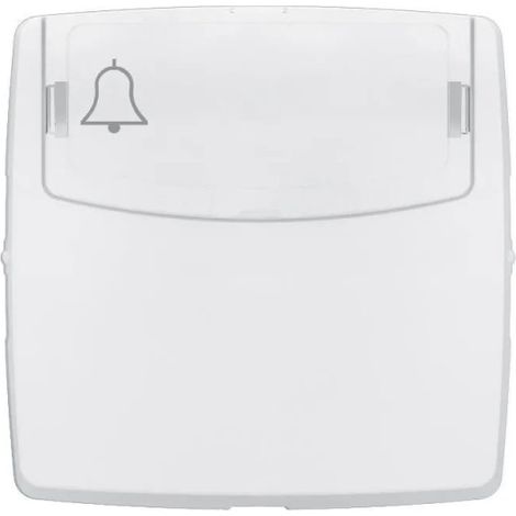 Bouton Poussoir Porte-Étiquette LEGRAND 6A Appareillage Saillie Composable avec Bornes Automatiques Blanc - 086109L