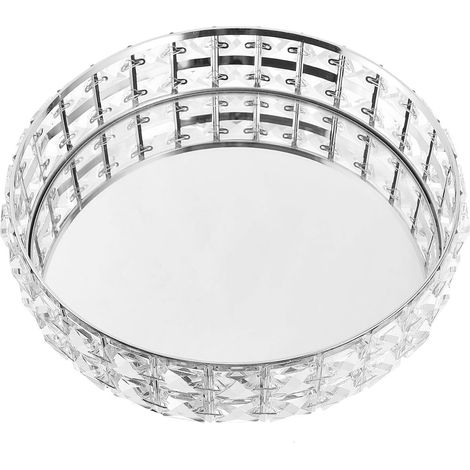 Plateau de Service Décoratif Miroir Rond Argenté Plateau de Présentation pour Salle de Bain et Salon de Coiffeuse Élégant et Fonctionnel Accessoire de Décoration Intérieur (1/5)