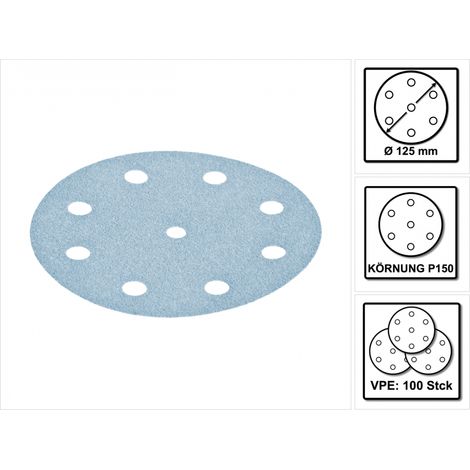 Festool Disco abrasivo STF D125/8 P150 GR/100 Granat - 497170 (1/5)