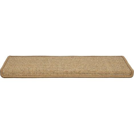 Marches d'escalier en sisal, intérieur, 1 pièce, rectangulaires (liège, avec rebord, 65 x 24 cm) (1/5)
