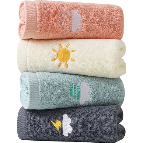 Lntyq 4er-Pack Badezimmerhandtücher, weiche, saugfähige Handtücher aus Baumwolle für Bad, Hände, Gesicht, Fitnessstudio und Spa, Größe 14 x 29 Zoll.