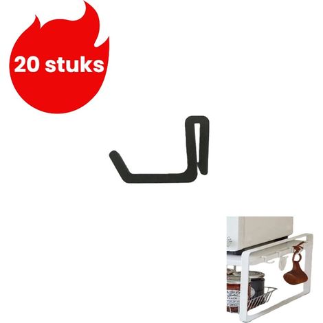 crochet d'étagère sans perçage crochet multifonctionnel en plastique petit crochet crochet de suspension en plastique pour étagères noir lot de 20 crochets (1/5)