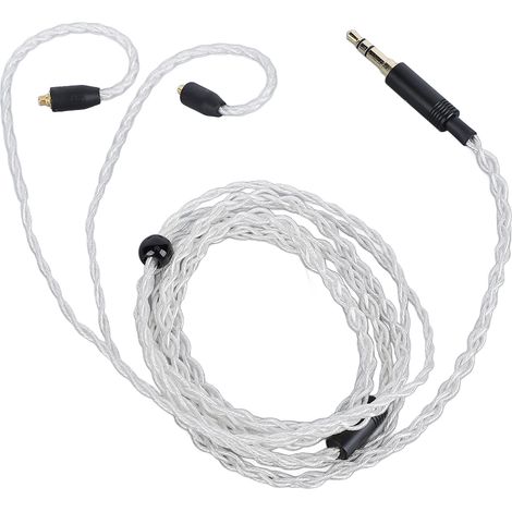 Câble pour écouteurs en cuivre plaqué argent 3,5 mm vers MMCX, qualité sonore sans perte, câble de remplacement pour SE535, UE900, TINHIFI T2, ES10 et W40 (1/5)