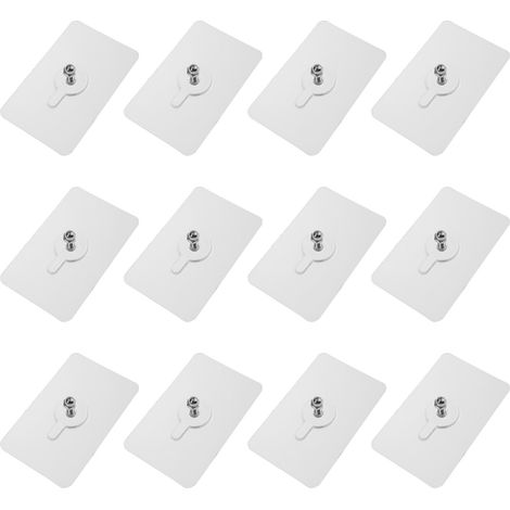 Lot de 12 Vis adhésives, tige 14 mm, surface 5x8 cm, charge 10 kg, pour carrelage et verre (1/5)