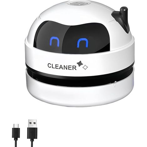 flintronic Mini Aspirateur de Table, Petit Aspirateur USB Rechargeable, Haute Puissance d'aspiration sans Fil, Portable, pour Table Bureau Voiture École Maison