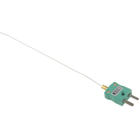 Thermocouple type K Ø 0.5mm, L 150mm, +750°C max à Fiche mâle miniature ( Prix pour 1 ) (1/4)