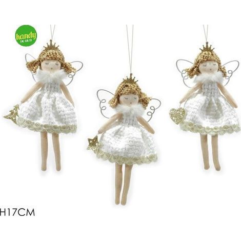 Pendaglio Angelo Handy Bianco H 17cm Modelli Assortiti