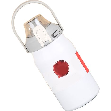 Gobelet isotherme en acier inoxydable 316, grande bouteille d'eau portable de sport, motif flocon de neige blanc, 1 L (1/5)