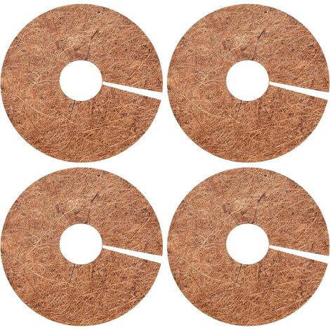 Disque de Protection Plante Toiled Paillage Coco Paillage Chanvre 4 Pièces Tapis de Coco Plantes Noix De Coco Disque En Fibre De Coco Plantes Protection Tapis En Fibre De Coco, Biodégradable (1/5)