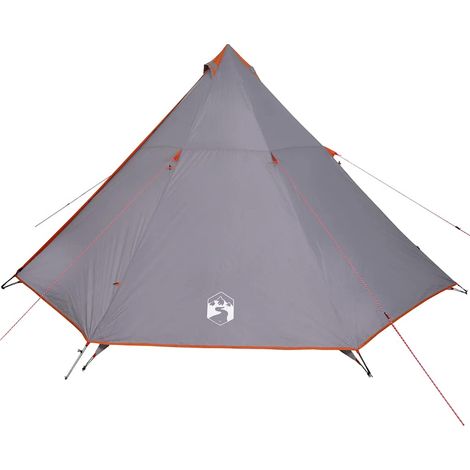 vidaXL Tienda familiar tipi para 8 personas impermeable gris naranja (1/2)