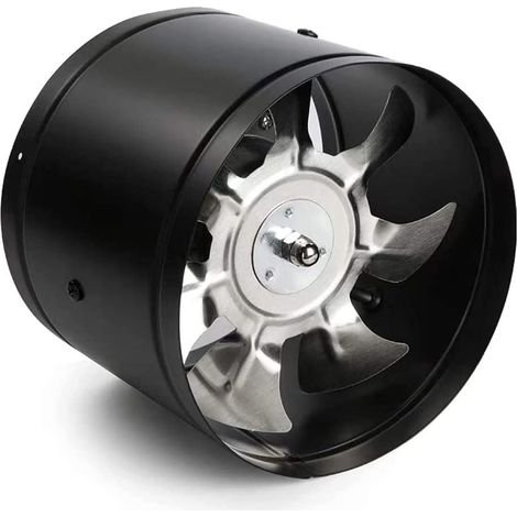 Ventilateur tubulaire 150 mm - En métal - 500 m³/h Ventilateur industriel, pour bureau, couloir, chambre hydroponique, noir (1/5)