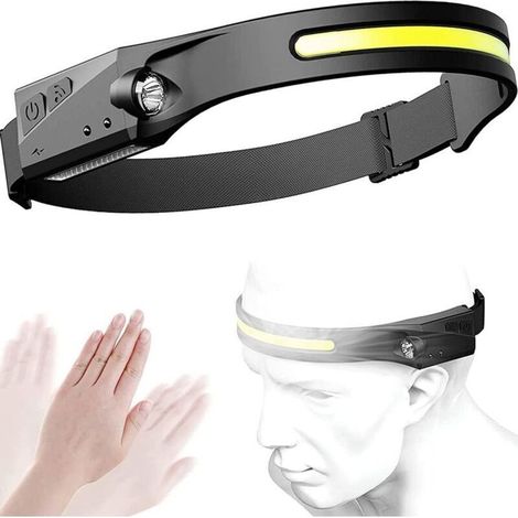 230-Grad-LED-Stirnlampe, COB+XPE, 5 Modi, Sensor-Stirnlampe, wasserdicht, USB-aufladbar, zum Laufen, Radfahren, Reparieren SY-2 [Energieklasse A+++] (1/4)